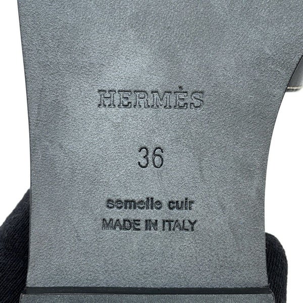 エルメス サンダル オラン レザー レディースサイズ36 HERMES 靴 黒