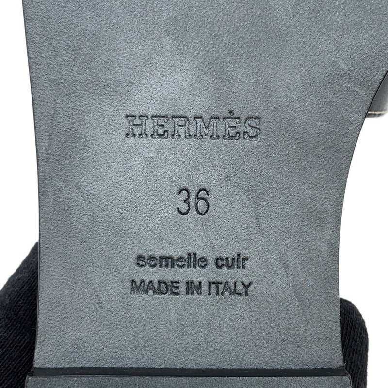 エルメス サンダル オラン レザー レディースサイズ36 HERMES 靴 黒