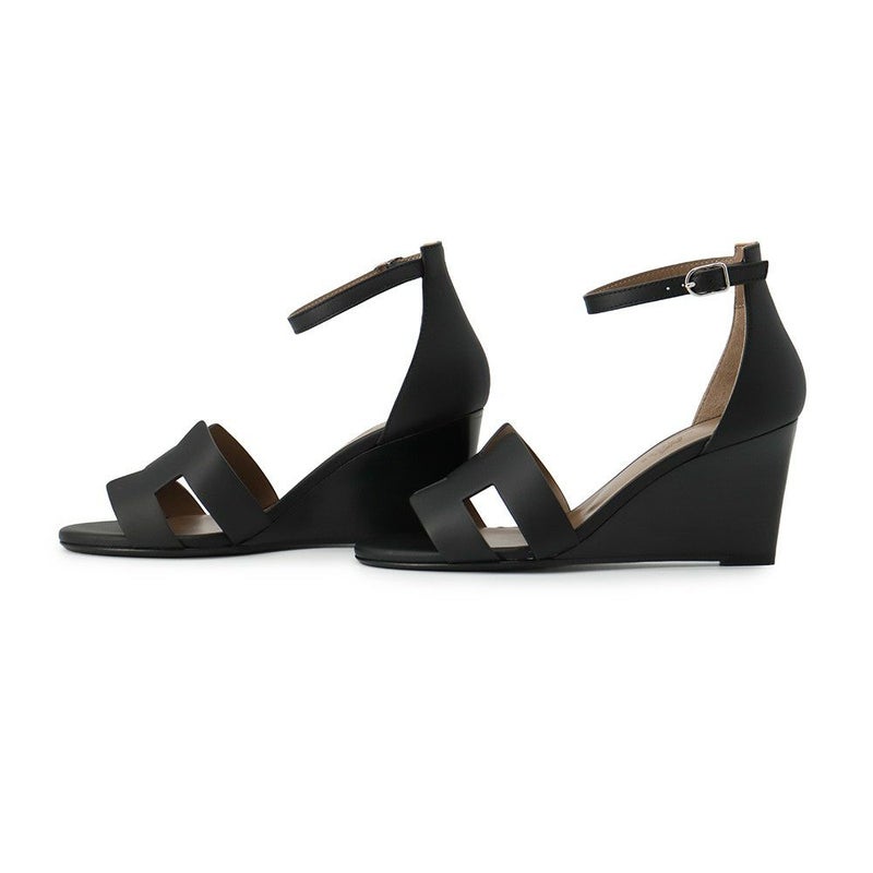 エルメス サンダル レジェンド カーフレザー レディースサイズ35 HERMES 靴 黒