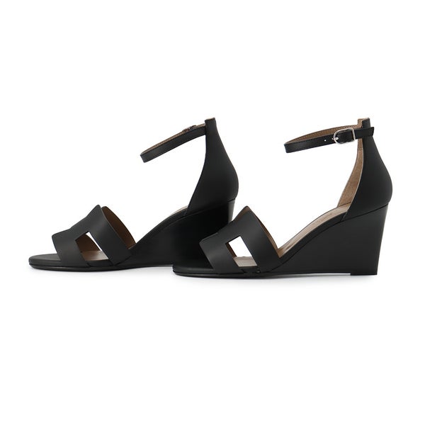 エルメス サンダル レジェンド カーフレザー レディースサイズ35 HERMES 靴 黒