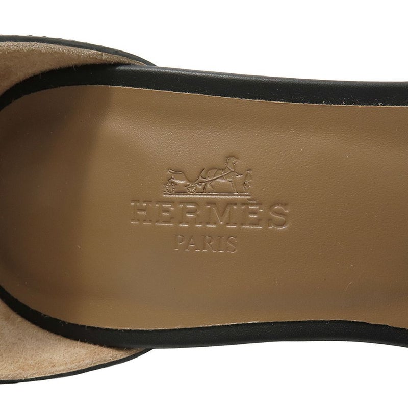エルメス サンダル レジェンド カーフレザー レディースサイズ35 HERMES 靴 黒