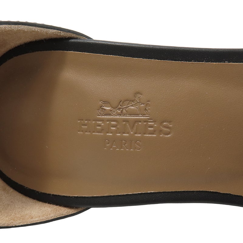 エルメス サンダル レジェンド カーフレザー レディースサイズ35 HERMES 靴 黒