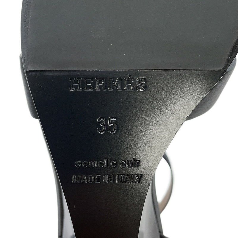 エルメス サンダル レジェンド カーフレザー レディースサイズ35 HERMES 靴 黒