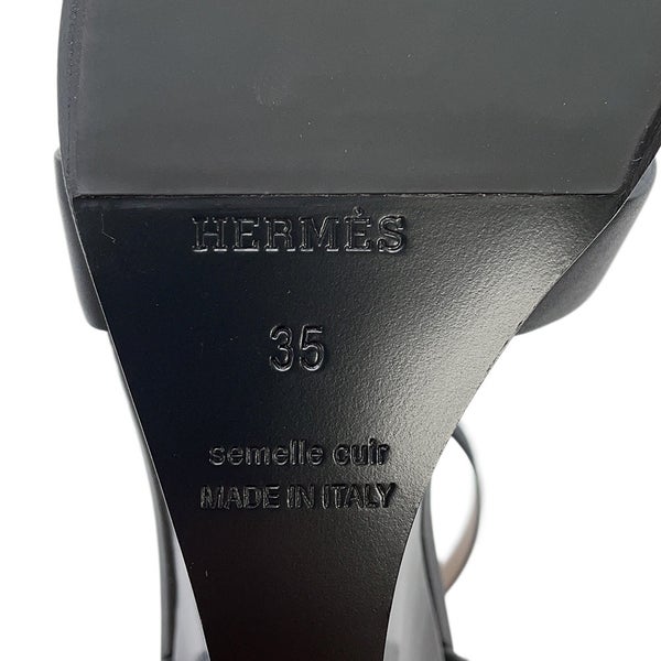 エルメス サンダル レジェンド カーフレザー レディースサイズ35 HERMES 靴 黒
