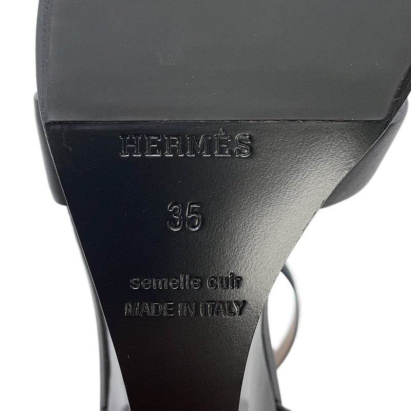 エルメス サンダル レジェンド カーフレザー レディースサイズ35 HERMES 靴 黒