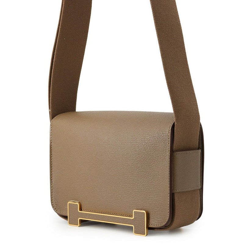 エルメス ショルダーバッグ ゲタ エトゥープ/ゴールド金具 シェブルミゾル B刻印 HERMES バッグ