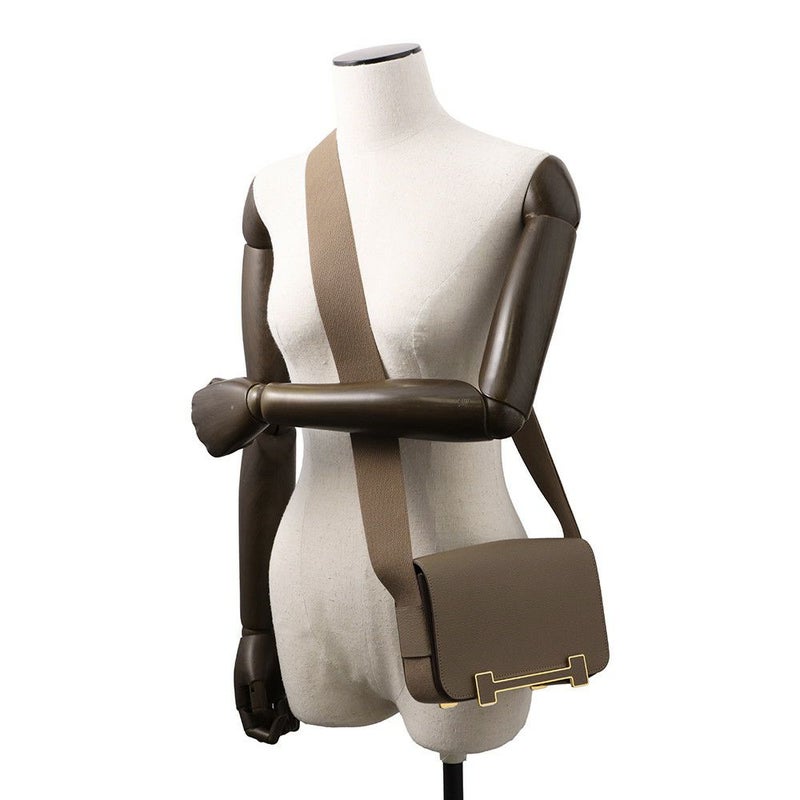 エルメス ショルダーバッグ ゲタ エトゥープ/ゴールド金具 シェブルミゾル B刻印 HERMES バッグ