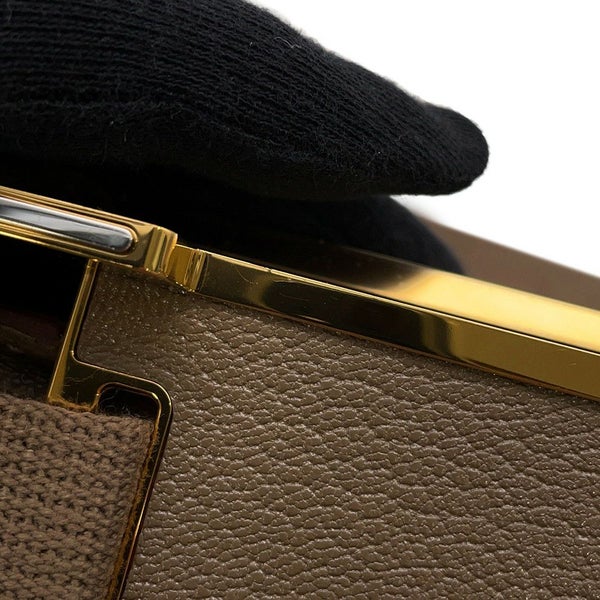 エルメス ショルダーバッグ ゲタ エトゥープ/ゴールド金具 シェブルミゾル B刻印 HERMES バッグ