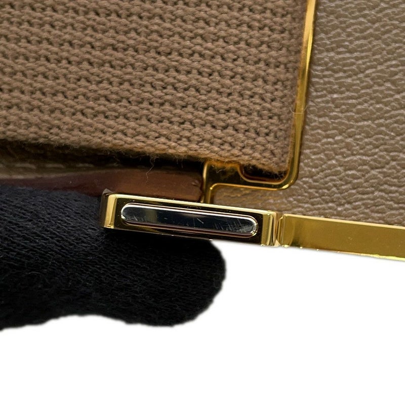 エルメス ショルダーバッグ ゲタ エトゥープ/ゴールド金具 シェブルミゾル B刻印 HERMES バッグ