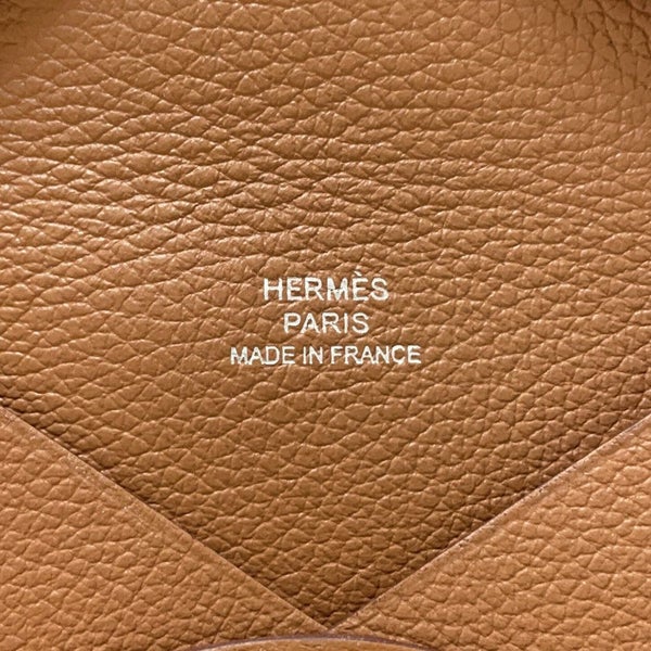 エルメス カードケース カルヴィ ゴールド エバーカラー W刻印 HERMES 名刺入れ