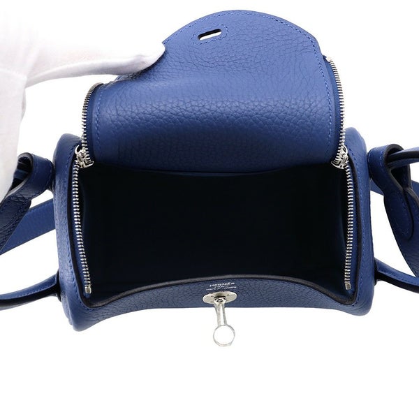 エルメス リンディ ミニ ブルータイ/シルバー金具 トリヨンクレマンス K刻印 2wayショルダー