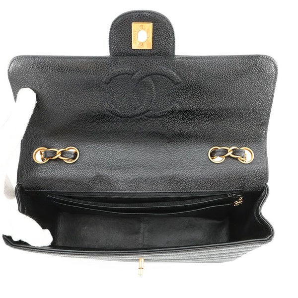 シャネル チェーンショルダーバッグ マドモアゼル ココマーク キャビアスキン CHANEL 黒