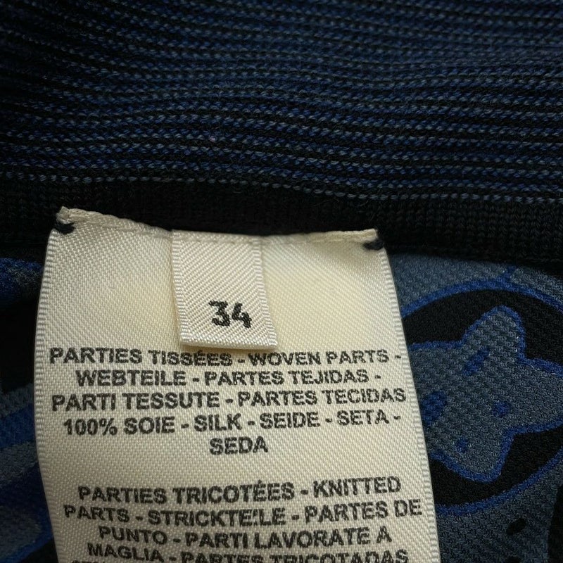 エルメス カーディガン ツイルレーヌ・ロングスリーブ キャンディ・リブリス プリント レディースサイズ34