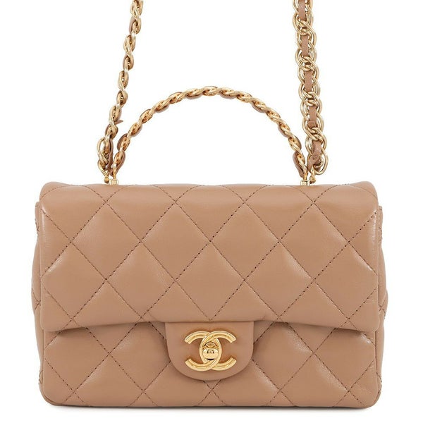 シャネル ハンドバッグ マトラッセ ココマーク トップハンドル スモール シャイニーラムスキン AS4023 2way