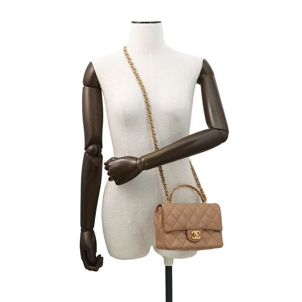 シャネル ハンドバッグ マトラッセ ココマーク トップハンドル スモール シャイニーラムスキン AS4023 2way