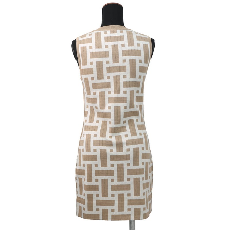 エルメス ワンピース ノースリーブドレス モザイクモチーフ シルク レディースサイズ38 HERMES トップス