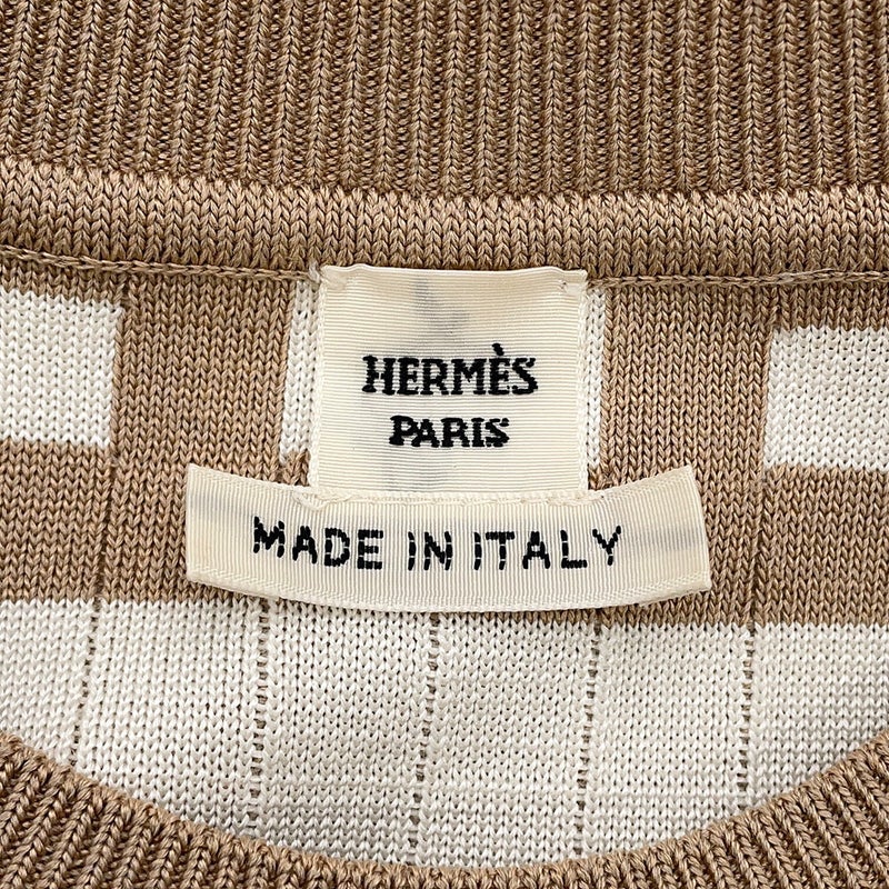 エルメス ワンピース ノースリーブドレス モザイクモチーフ シルク レディースサイズ38 HERMES トップス
