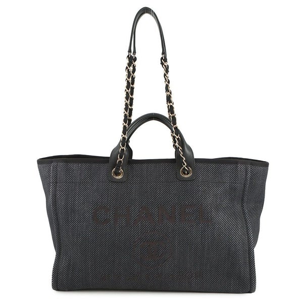 シャネル トートバッグ ココマーク ドーヴィル ショッピングバッグ ラフィア A93786 CHANEL 2way 黒