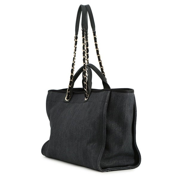 シャネル トートバッグ ココマーク ドーヴィル ショッピングバッグ ラフィア A93786 CHANEL 2way 黒