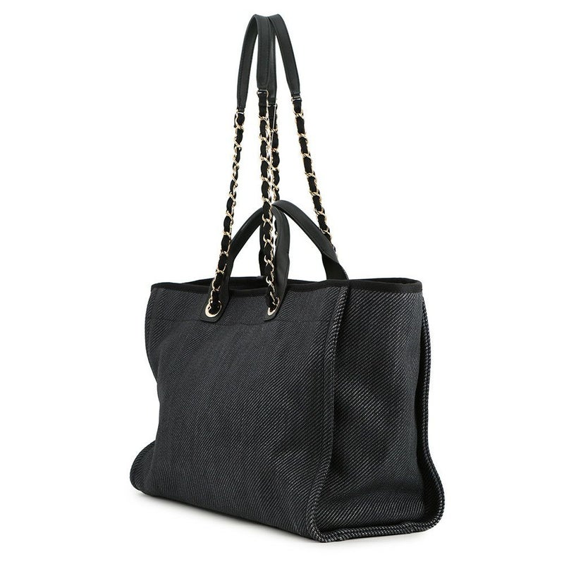 シャネル トートバッグ ココマーク ドーヴィル ショッピングバッグ ラフィア A93786 CHANEL 2way 黒
