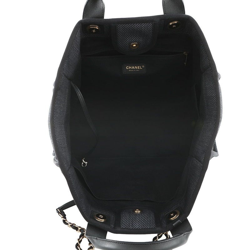 シャネル トートバッグ ココマーク ドーヴィル ショッピングバッグ ラフィア A93786 CHANEL 2way 黒