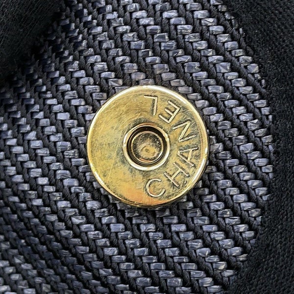 シャネル トートバッグ ココマーク ドーヴィル ショッピングバッグ ラフィア A93786 CHANEL 2way 黒