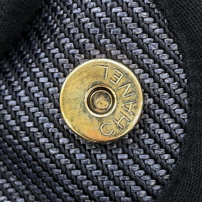 シャネル トートバッグ ココマーク ドーヴィル ショッピングバッグ ラフィア A93786 CHANEL 2way 黒