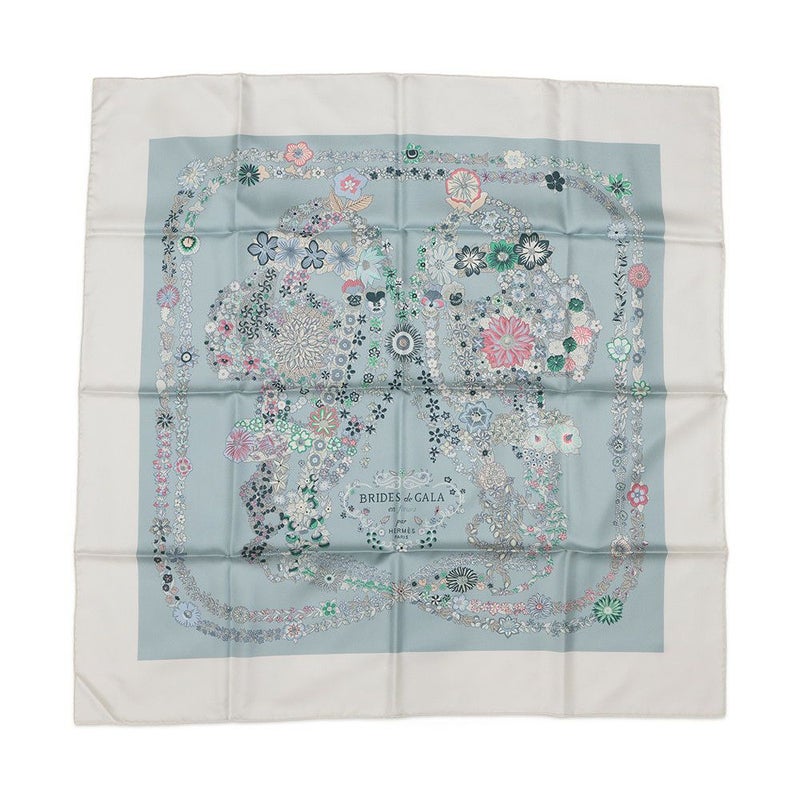 エルメス スカーフ カレ90 ブリッド・ドゥ・ガラ・アン・フルール HERMES シルク