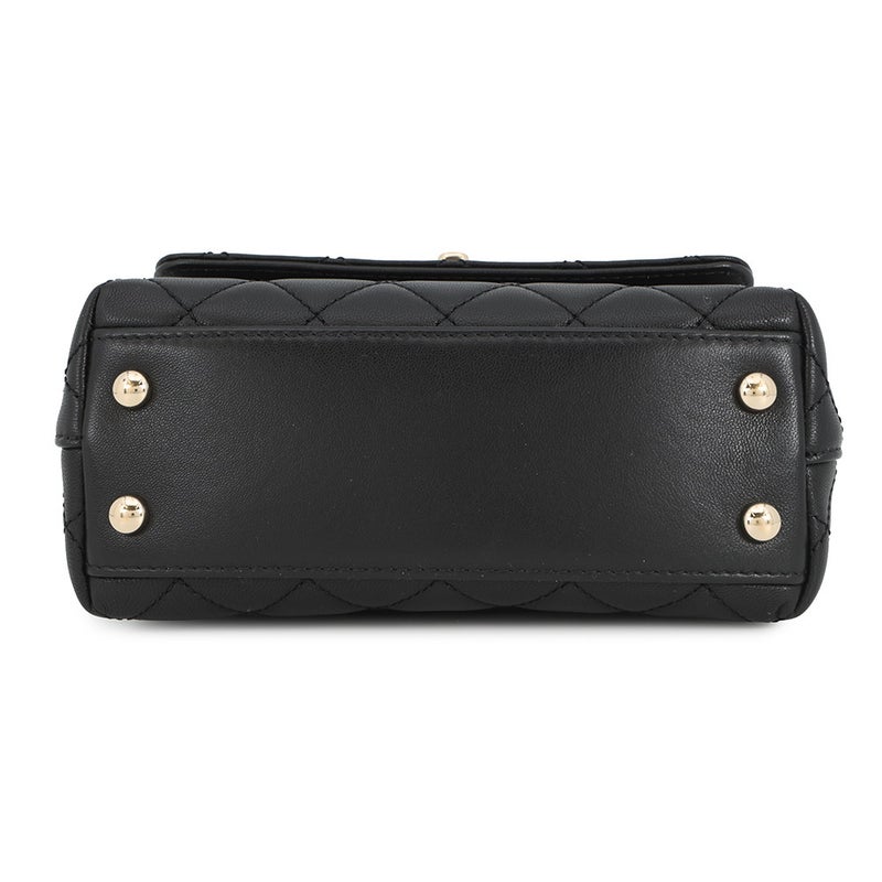 シャネル ハンドバッグ ココマーク マトラッセ トップハンドル ミニ フラップ レザー AS2215 CHANEL 2way 黒