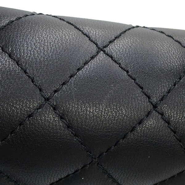 シャネル ハンドバッグ ココマーク マトラッセ トップハンドル ミニ フラップ レザー AS2215 CHANEL 2way 黒