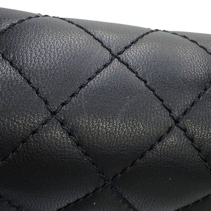 シャネル ハンドバッグ ココマーク マトラッセ トップハンドル ミニ フラップ レザー AS2215 CHANEL 2way 黒