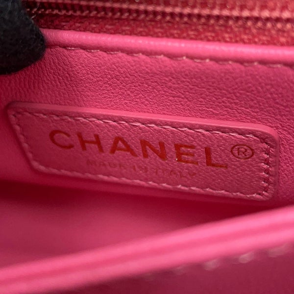 シャネル ハンドバッグ ココマーク マトラッセ トップハンドル ミニ フラップ レザー AS2215 CHANEL 2way 黒