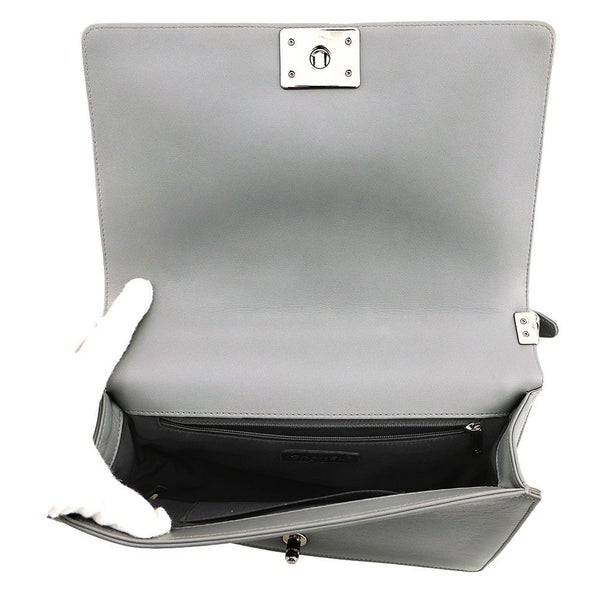 シャネル チェーンショルダーバッグ シェブロン ボーイシャネル ラージ ラムスキン ビーズ CHANEL Vステッチ