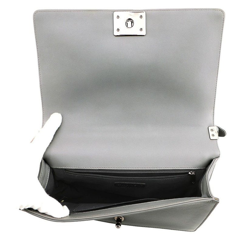 シャネル チェーンショルダーバッグ シェブロン ボーイシャネル ラージ ラムスキン ビーズ CHANEL Vステッチ