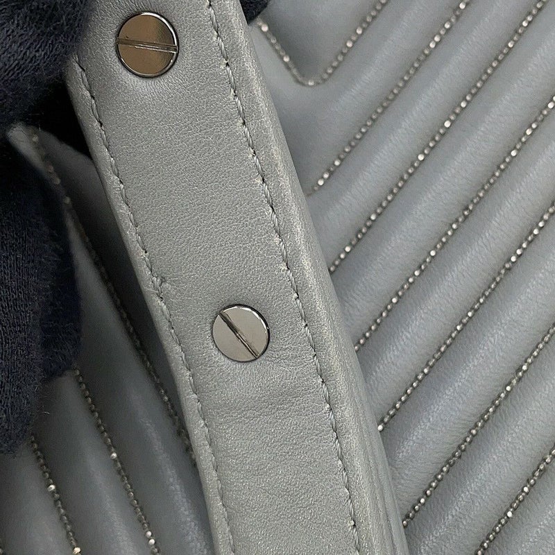 シャネル チェーンショルダーバッグ シェブロン ボーイシャネル ラージ ラムスキン ビーズ CHANEL Vステッチ