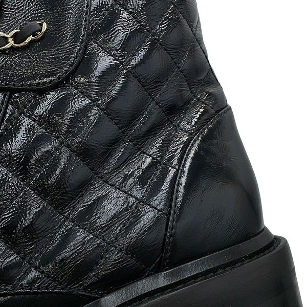 シャネル ショートブーツ マトラッセ ココマーク CHANEL19 レザー レディースサイズ38 G36424 CHANEL 靴 黒