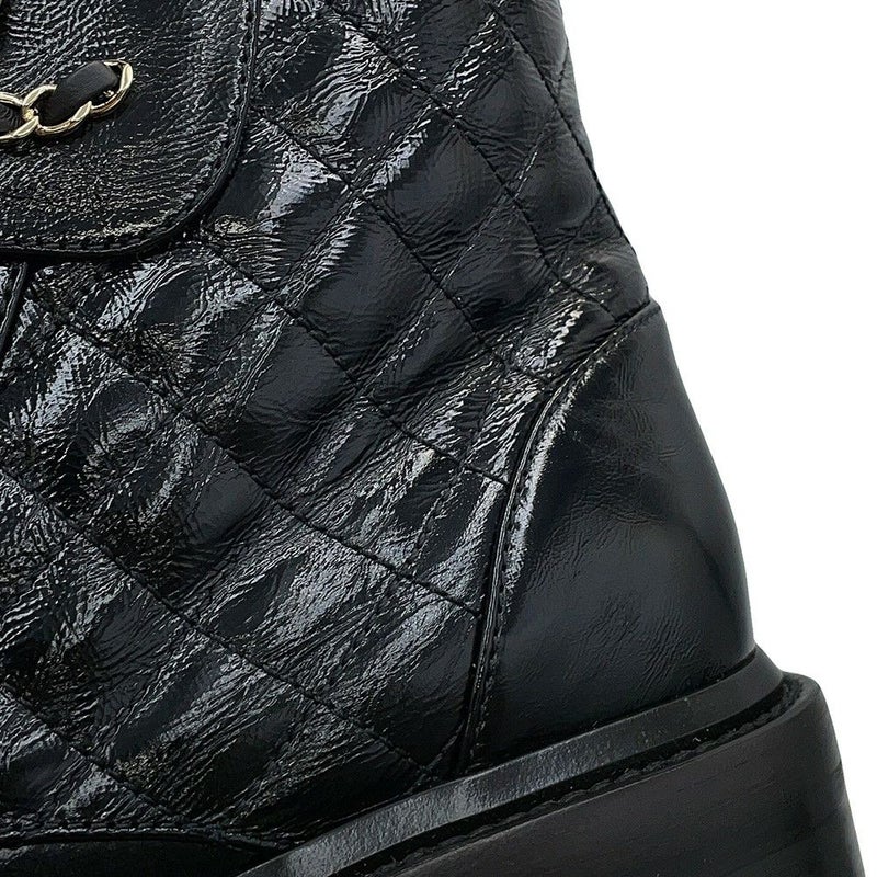 シャネル ショートブーツ マトラッセ ココマーク CHANEL19 レザー レディースサイズ38 G36424 CHANEL 靴 黒