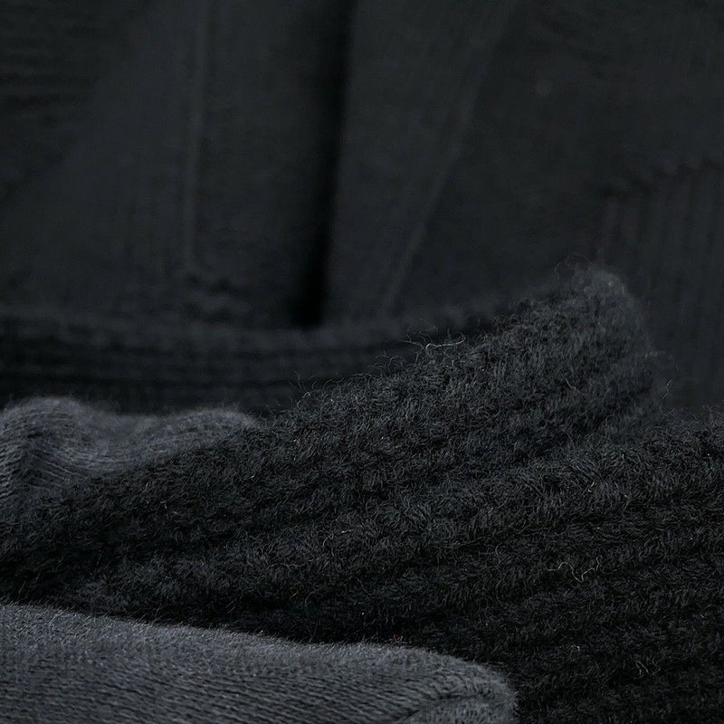 エルメス ポンチョ Hモチーフ レクタングラー ケープ ウール レディースサイズ34 HERMES アウター 黒