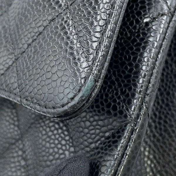 シャネル チェーンショルダーバッグ マトラッセ25 ココマーク ダブルチェーン キャビアスキン A01112 CHANEL 黒