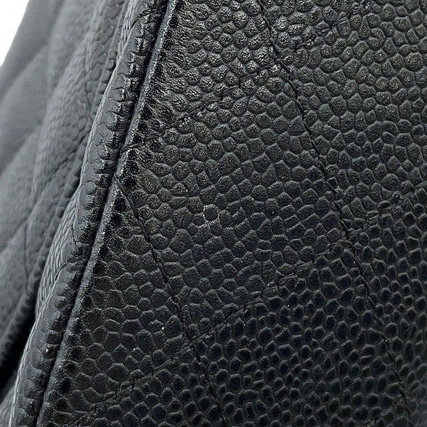 シャネル チェーンショルダーバッグ マトラッセ25 ココマーク ダブルチェーン キャビアスキン A01112 CHANEL 黒
