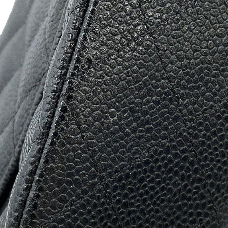 シャネル チェーンショルダーバッグ マトラッセ25 ココマーク ダブルチェーン キャビアスキン A01112 CHANEL 黒