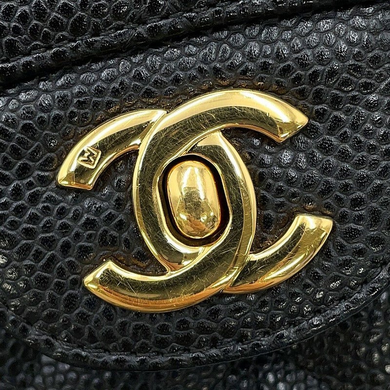 シャネル チェーンショルダーバッグ マトラッセ25 ココマーク ダブルチェーン キャビアスキン A01112 CHANEL 黒