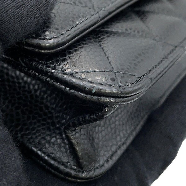 シャネル チェーンウォレット マトラッセ ココマーク キャビアスキン AP0250 CHANEL 財布 黒