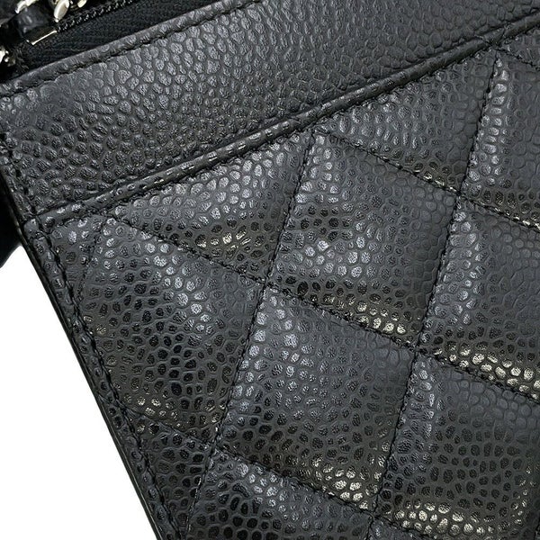 シャネル チェーンウォレット マトラッセ ココマーク キャビアスキン AP0250 CHANEL 財布 黒