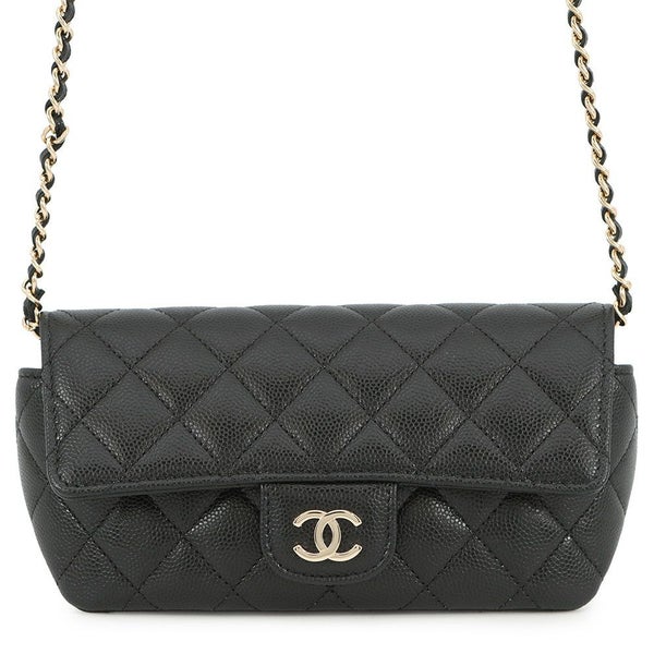 シャネル アイウェアケース マトラッセ ココマーク キャビアスキン AP2044 CHANEL 眼鏡ケース キルティング 黒