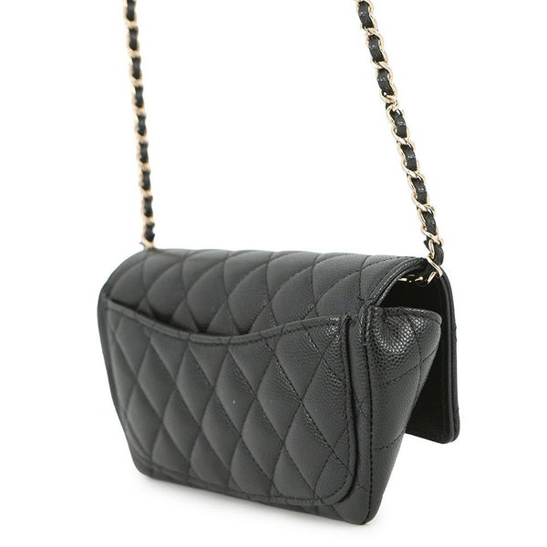 シャネル アイウェアケース マトラッセ ココマーク キャビアスキン AP2044 CHANEL 眼鏡ケース キルティング 黒