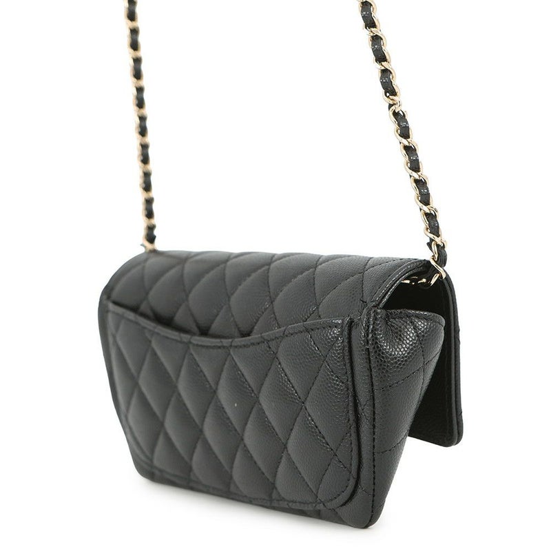 シャネル アイウェアケース マトラッセ ココマーク キャビアスキン AP2044 CHANEL 眼鏡ケース キルティング 黒