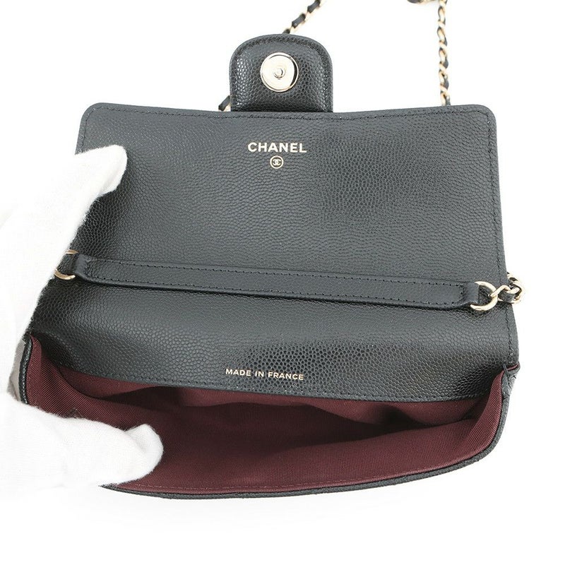 シャネル アイウェアケース マトラッセ ココマーク キャビアスキン AP2044 CHANEL 眼鏡ケース キルティング 黒