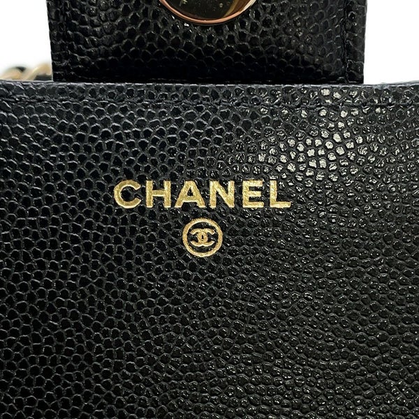 シャネル アイウェアケース マトラッセ ココマーク キャビアスキン AP2044 CHANEL 眼鏡ケース キルティング 黒