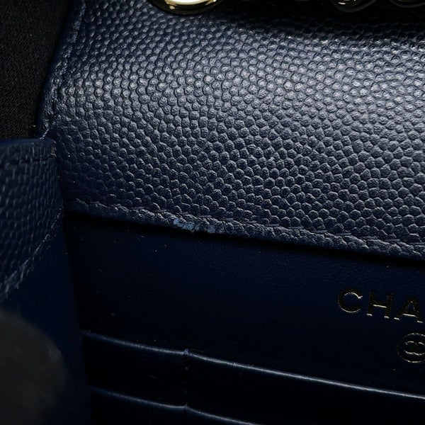 シャネル フォンケース マトラッセ キャビアスキン AP0249 バッグ ポーチ ネイビー